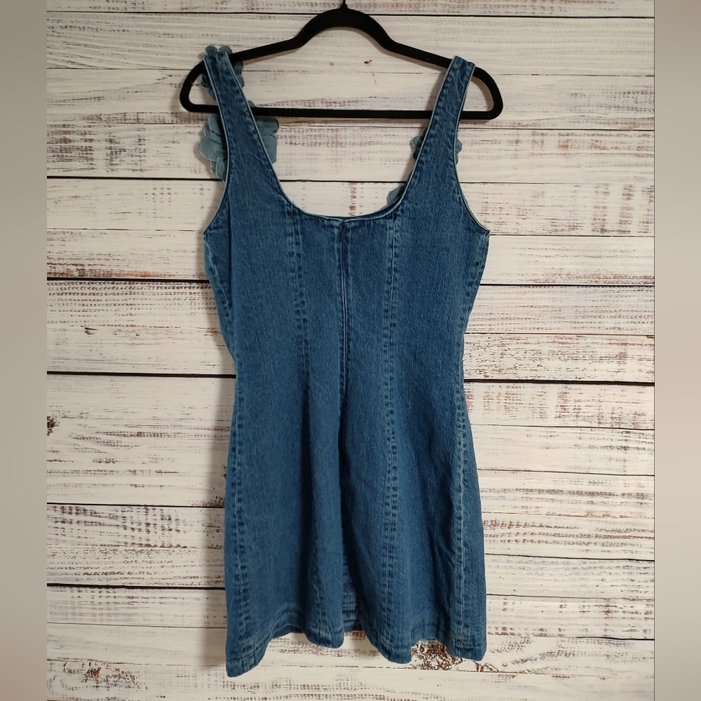 Avec Les Filles Denim Mini Dress Blue Size NWT 6-8 - Picture 3 of 8